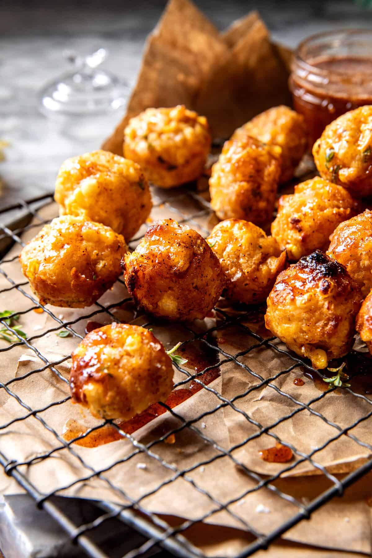 Easy Corn Fritter Muffins with Hot Honey | halfbakedharvest.com