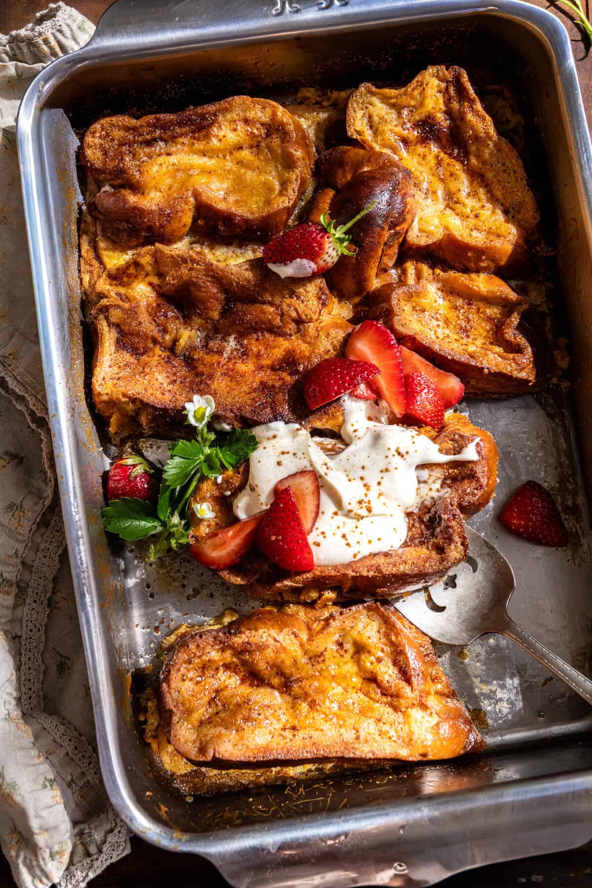 Baked Condensed Milk Cinnamon French Toast | halfbakedharvest.com