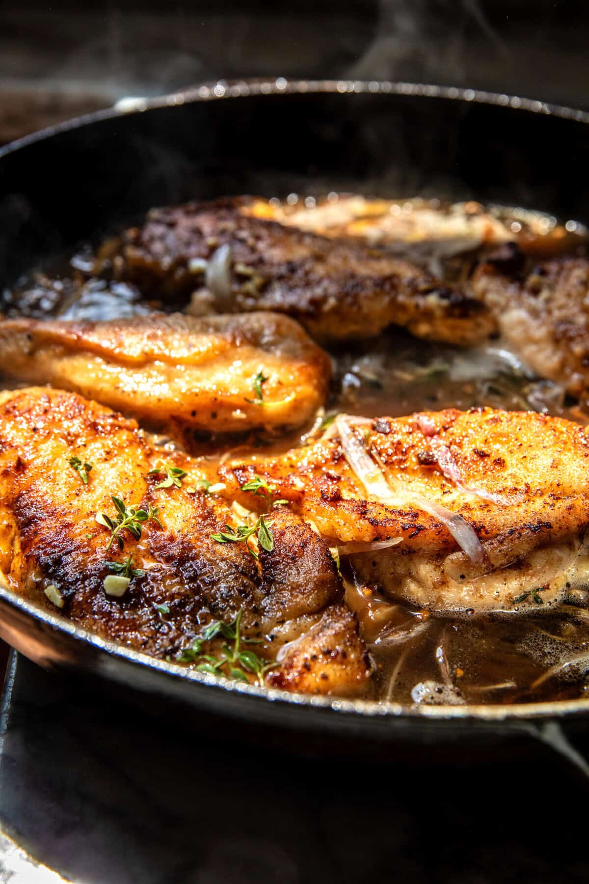 Skillet Peach Chicken with Marsala Pan Sauce | halfbakedharvest.com