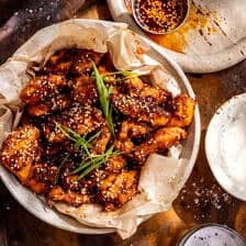 Sticky Honey Harissa Chicken | halfbakedharvest.com