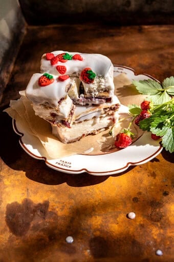 Strawberry Pop-Tart Ice Cream Sandwiches | halfabkedharvest.com