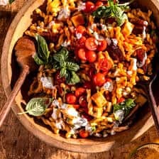 BLT Buffalo Chicken Pasta Salad | halfbakedharvest.com