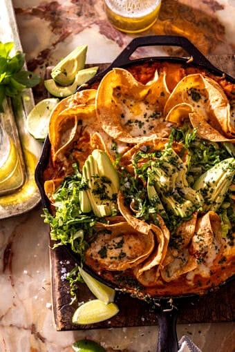 Cheesy Poblano Chicken and Rice Skillet | halfbakedharvest.com