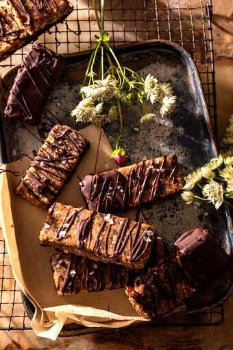 No Bake Chocolate Peanut Butter Cookie Bars | halfbakedharvest.com