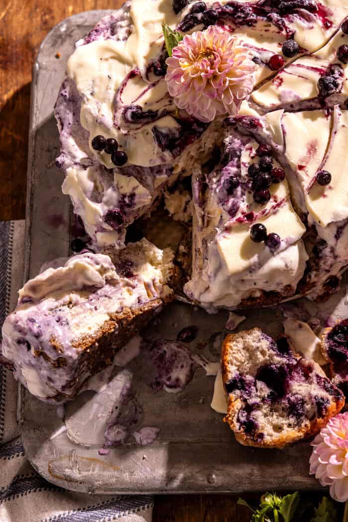 Blueberry Muffin Ice Cream Cake | halfbakedharvest.com