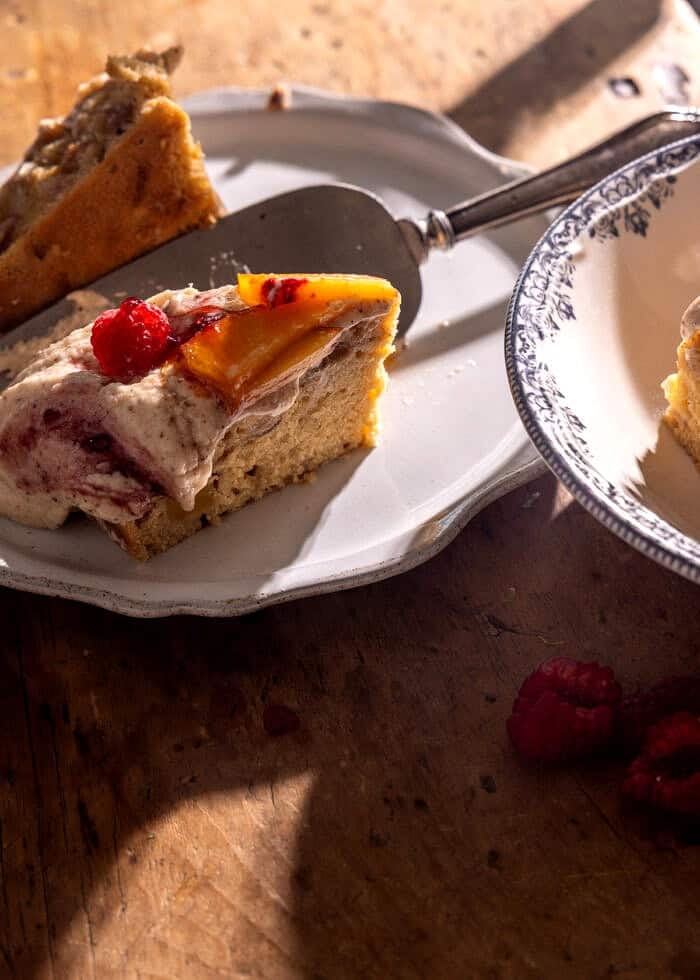 Peach Sheet Cake with Brown Butter Frosting | halfbakedharvest.com