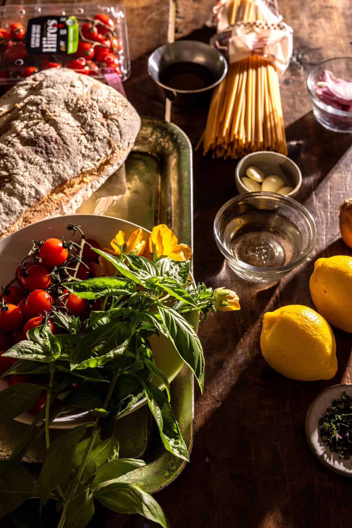 Skillet Burst Cherry Tomato White Wine Garlic Pasta | halfbakedharvest.com
