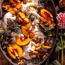 Smashed Burrata with Peaches | halfbakedharvest.com