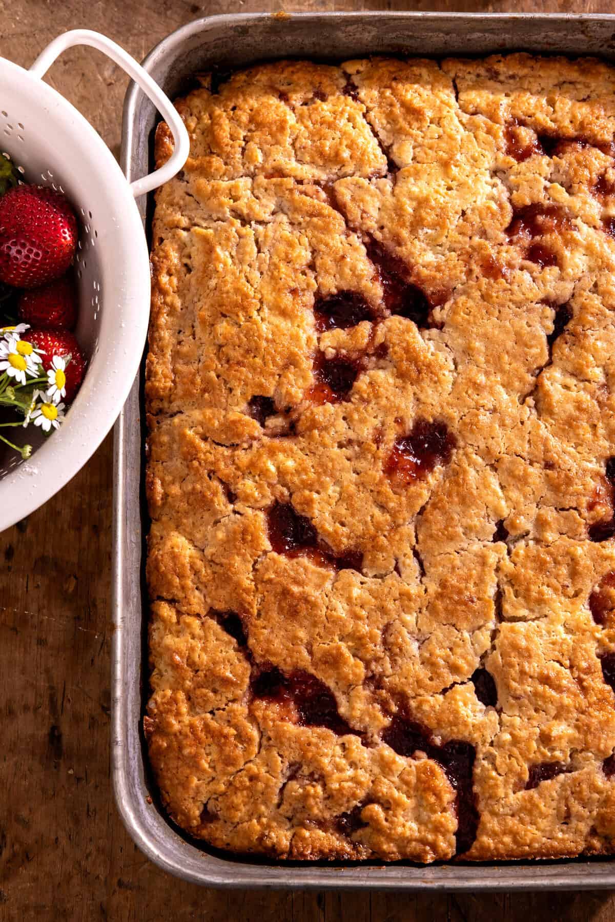 Strawberry Jam Shortcake Sheet Cake | halfbakedharvest.com