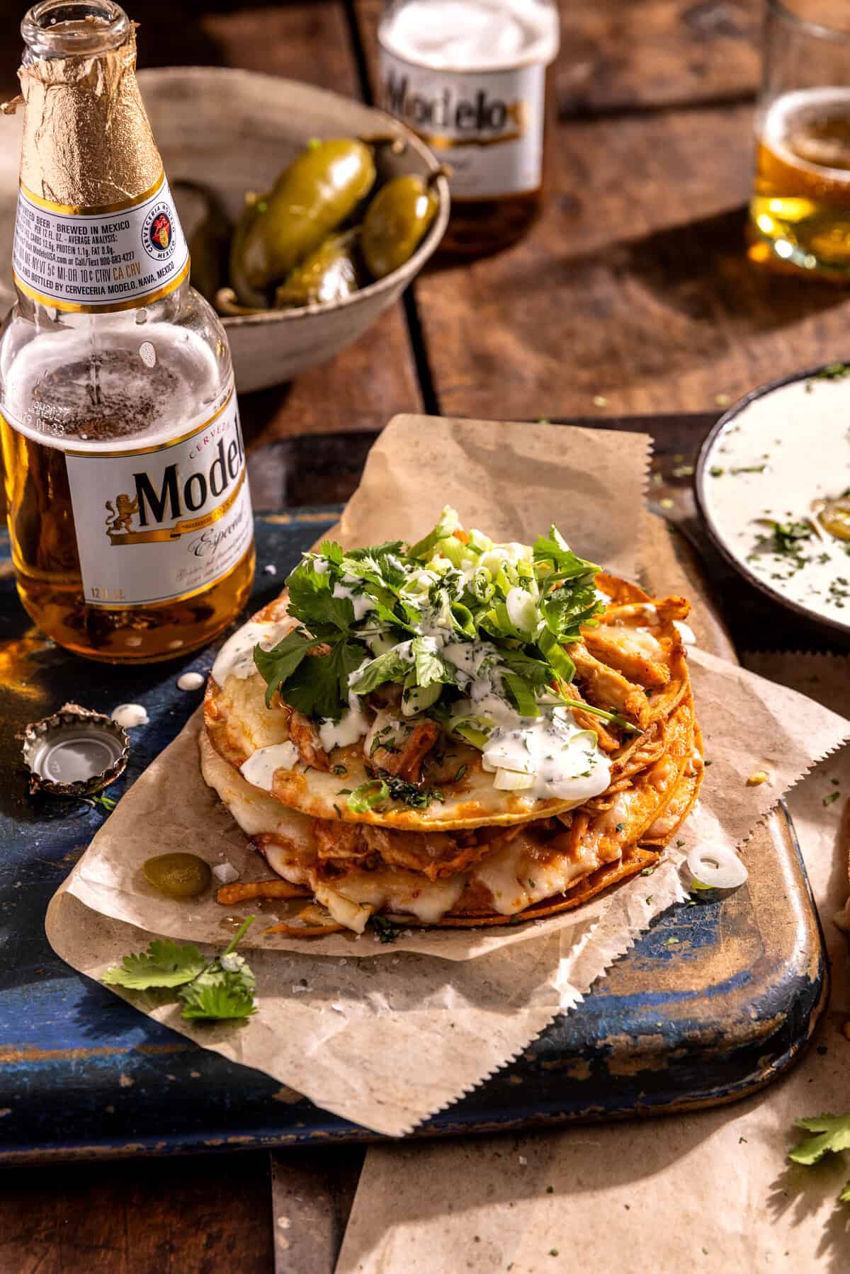 Buffalo Chicken Tostada Stacks | halfbakedharvest.com